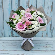 Букет цветов из:  Герберы, Альстромерии и Хризантемы в Большой Джалге