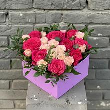 Цветочная композиция из Розы в коробке в Большой Джалге