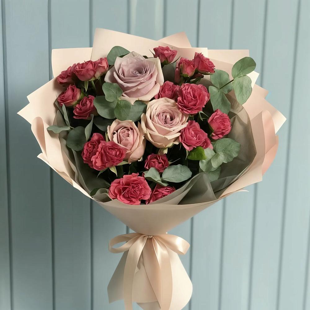 Букет цветов из: Гвоздики и Розы в Большой Джалге