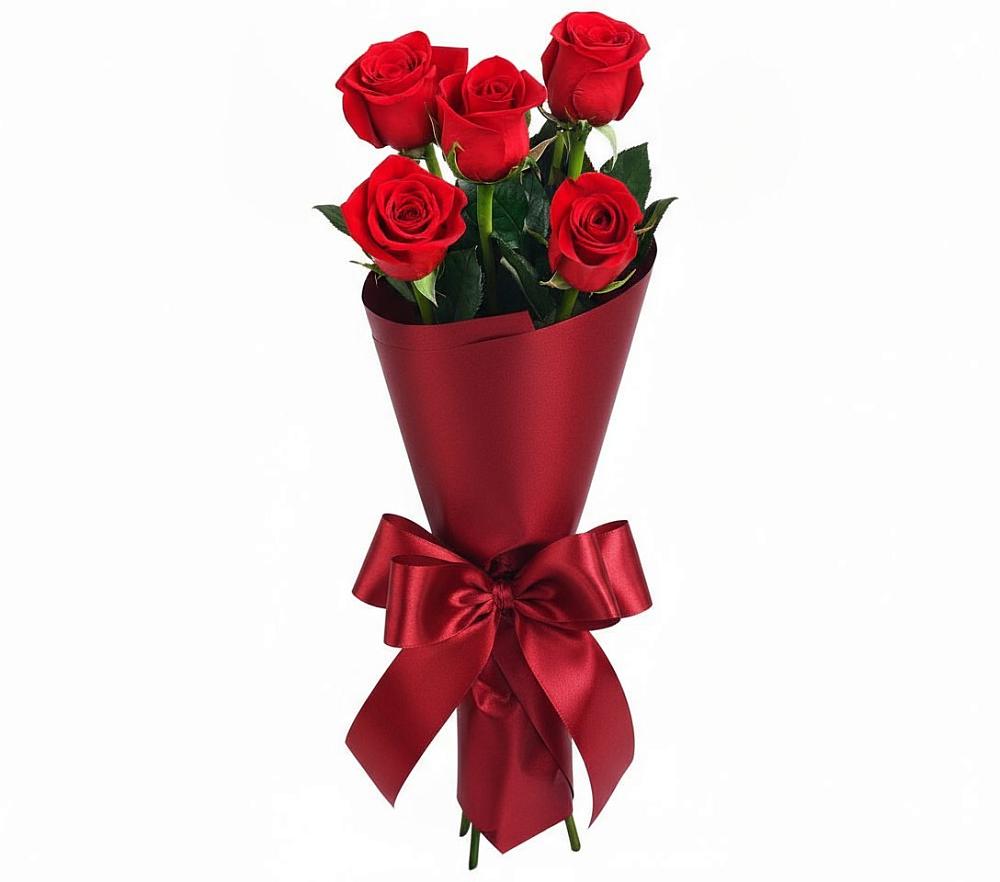 Букет 5 Красных роз Эдлесс Лав в Большой Джалге