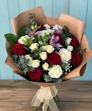 Букет цветов из:  Розы и Альстромерии в Большой Джалге