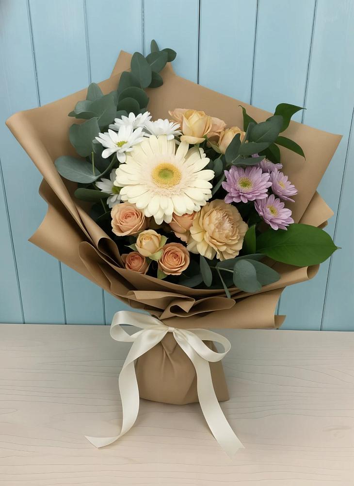 Букет цветов из: Герберы и Хризантемы в Большой Джалге