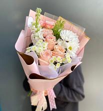 Букет цветов из:  Хризантемы и Розы в Большой Джалге