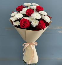 Букет цветов из:  Розы и Хризантемы в Большой Джалге