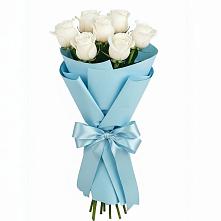 Букет 7 белых роз Проуд в Большой Джалге