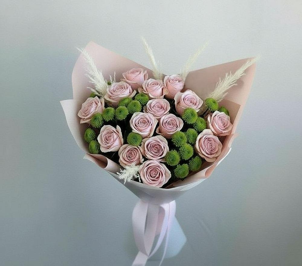 Букет цветов из: Розы и Хризантемы в Большой Джалге