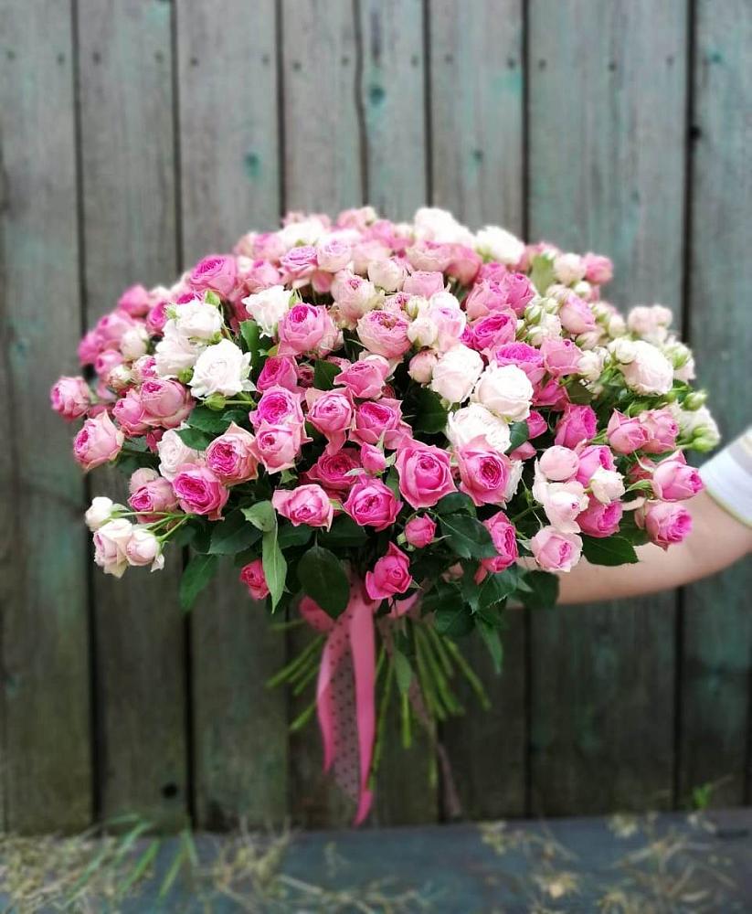 Букет Розовые кустовые розы Натали и Лав Лидия в Большой Джалге