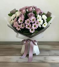 Букет цветов из:  Хризантемы и Розы в Большой Джалге