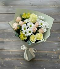 Букет цветов из:  Альстромерии, Розы и Хризантемы #REPLACE_PRED# Большой Джалге