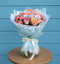 Букет цветов из:  Хризантемы и Розы в Большой Джалге